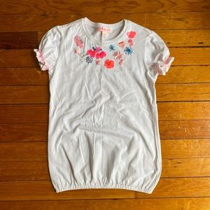 White with colorful sequins shirt dress - Mim-pi